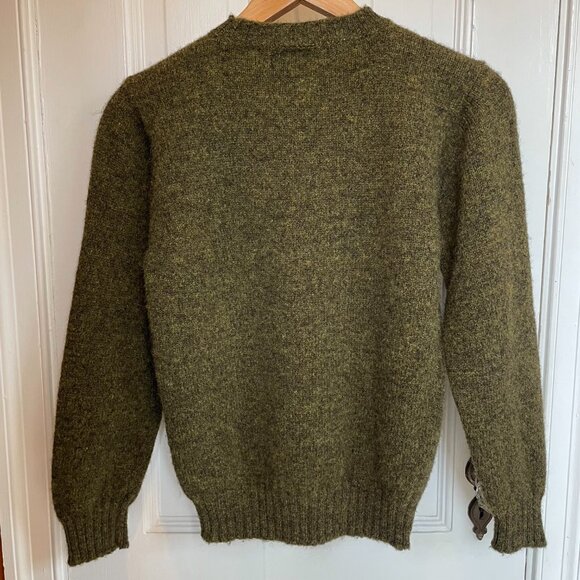 Jamieson’s Shetland Wool Sweater Scottish Green Heather Scotland Fair Isle Wool - Picture 8 of 14